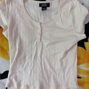 Cream Short Sleeve Top